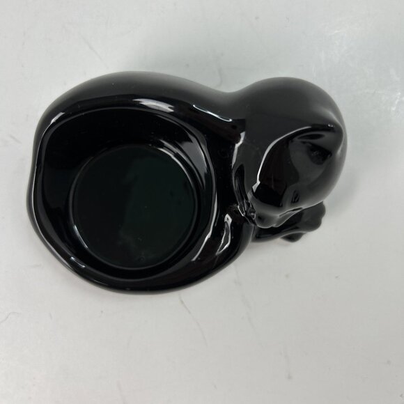 PartyLite Sleeping Black Cat Kitten Halloween Tea Light Candle Holder P90013 - Picture 2 of 6